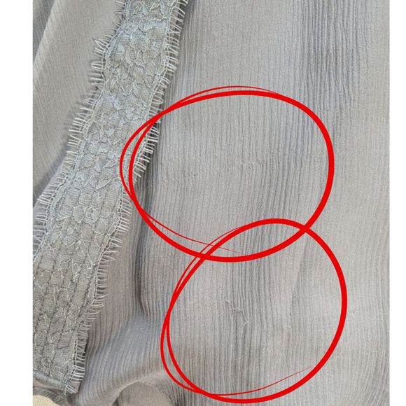 Va Et Vien Soft Goth Lace-Trim Silk Chiffon Wrap Dress – Slate Gray – Size 0 - Picture 16 of 16